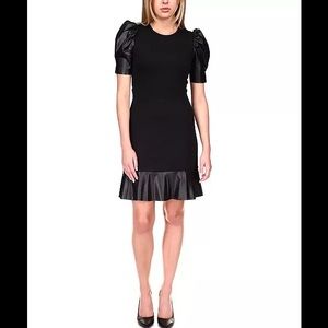 Michael Kors Puff-Sleeve Ruffle-Trim Dress